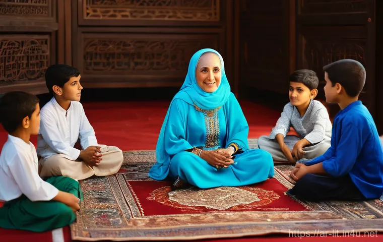 문학과 대중문화 - **Prompt Title: Echoes of Narratives: From Ancient Gatherings to Digital Screens**
    **Image Promp...