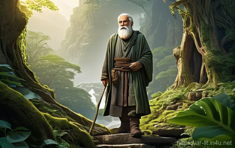 융의 원형과 문학 - **The Hero's Sacred Journey with a Wise Guide:**
    A determined young adventurer, aged around 20, ...